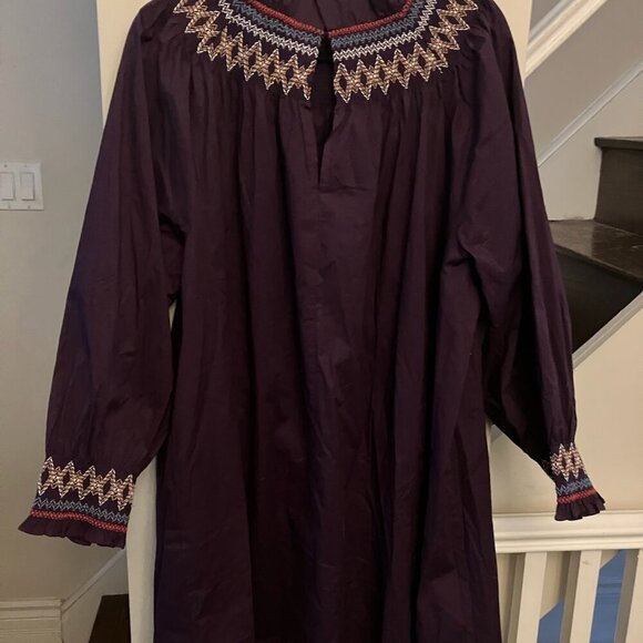 Purple Swing Dress With Embroidery - Picture 7 of 9